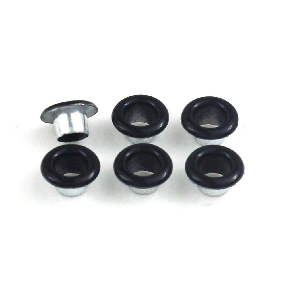100sets 4.5mm Metal Eyelet with Washer Leather Craft Repair Grommet Round Eye Rings For Shoes Bag Clothing Leather Belt Hat: Black