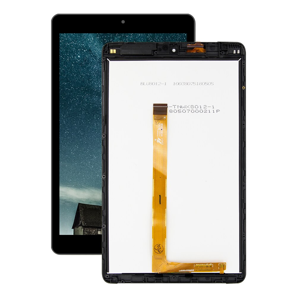 For Alcatel 3T 8.0 9027W 9027 LCD Display Touch Screen Digitizer Glass Sensor Assembly + Frame: Assembly