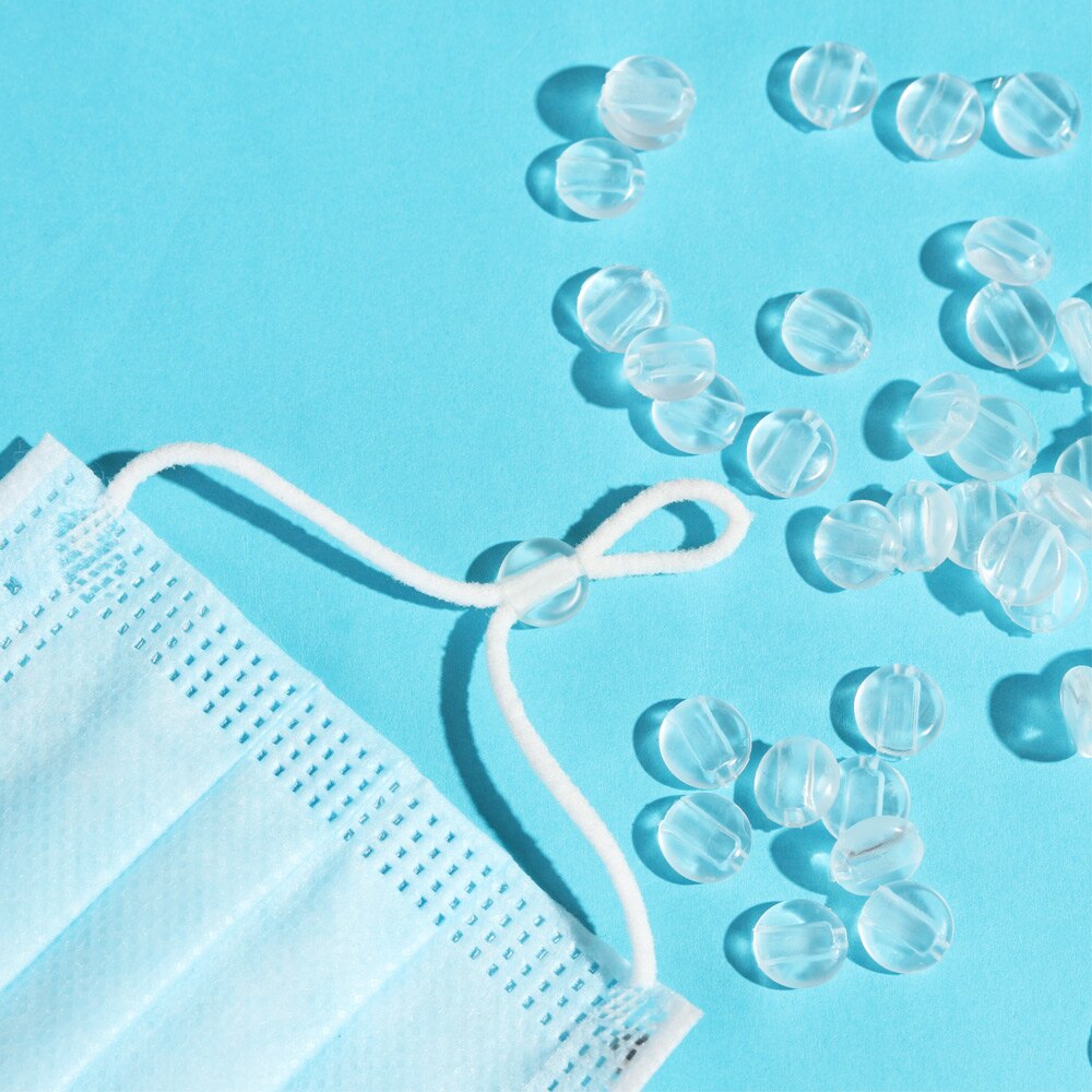 100 Stks/zak Plastic Platte Spiraal Gesp Verstelbare Kralen Anti-Slip Masker Gesp Elastische Band Cap Stopper Ear Koord Trekkoord knop