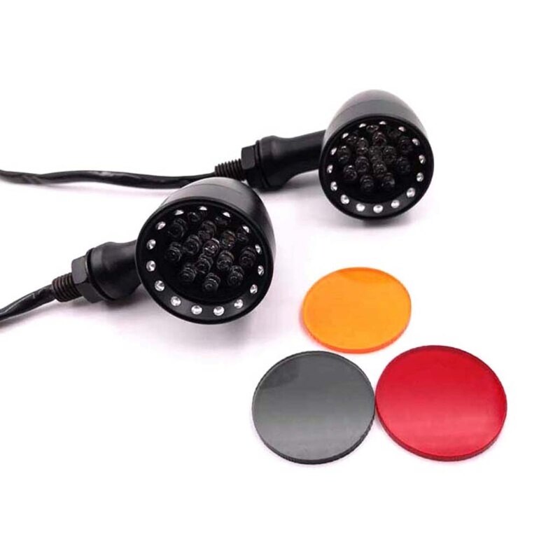 2 stk universell 12v motorsykkellys lampe blinklys indikatorer blinklys motorsykkel ledet lys bak blinklys indikator