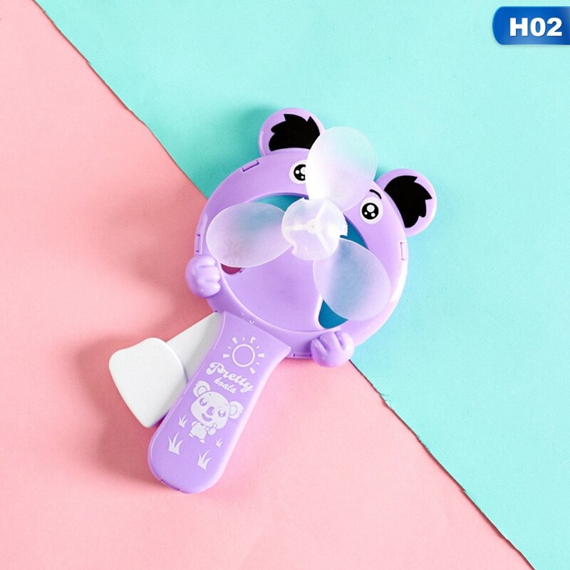 1PC Kids Mini Portable Cartoon Cubs Hand Pressure Fan Page Manual Handheld Summer Mini Cooling Air Conditioner for Children: 2