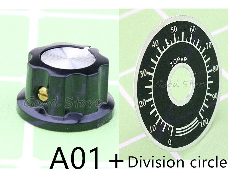 10 stk. mf -a01 mf-a02 mf-a03 mf-a04 mf-a05 potentiometer drejeknap med 118/wx050 drejekontakt elektronisk 6mm: Mf -a01 og ring
