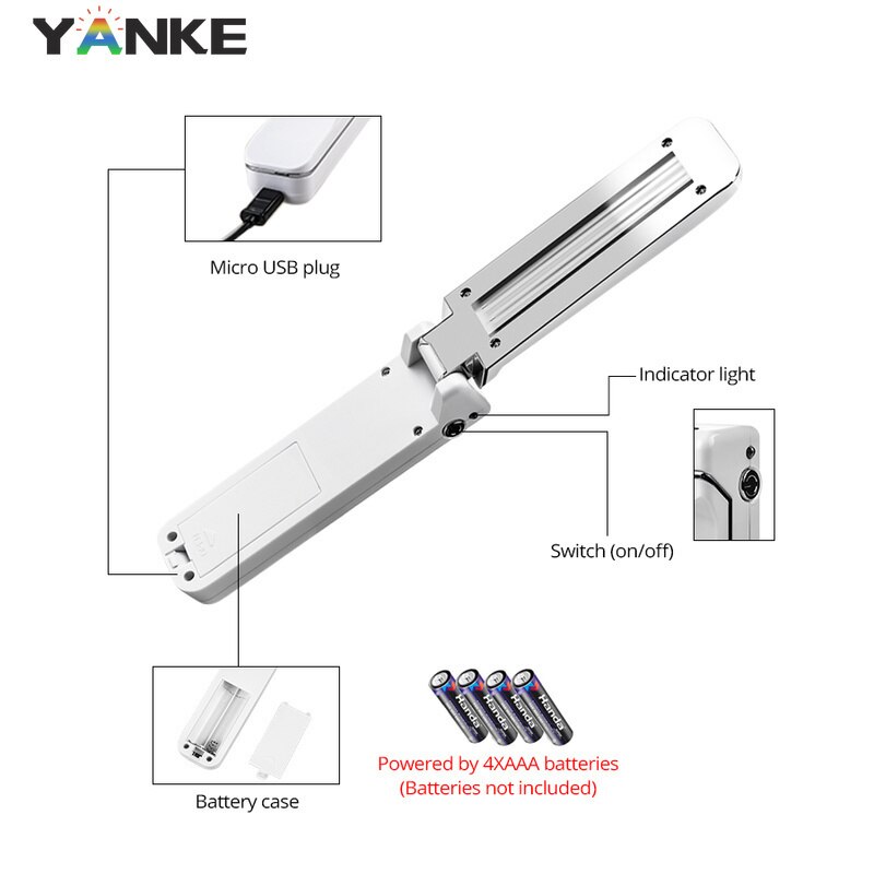 UVC Lamp Sterilizer 3W Portable UV Light Sterilization Lamp 253 nm 5V UVC Disinfection Light For Home Kitchen Bedroom Germicidal