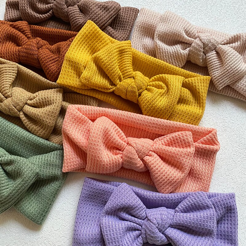 Bandeau en Nylon pour bébé, Turban avec nœud en soie, accessoires pour cheveux, diadème de princesse pour enfant en bas âge