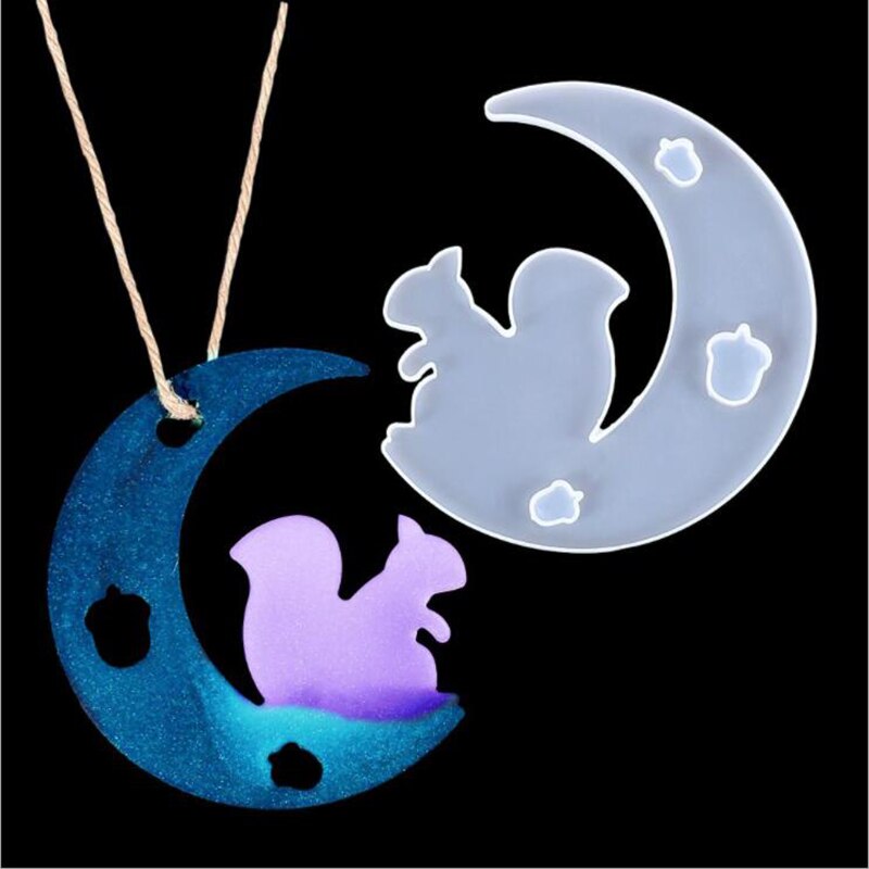 DIY Kristall Gutta percha Hirsch Katze Mond Silikon Spiegel bilden Kaninchen Delfin Anhänger Silikon bilden: Schokolade