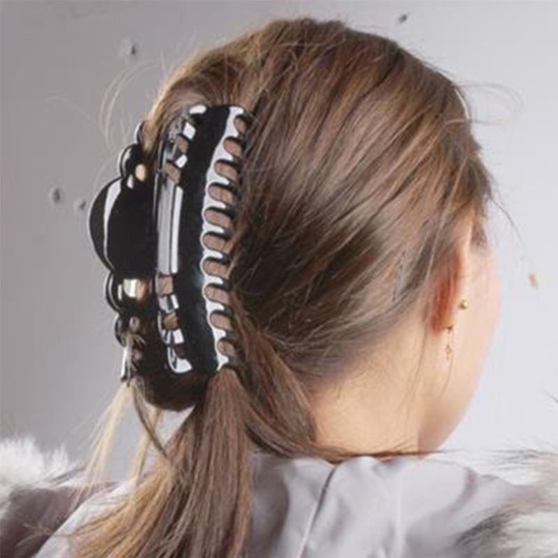 Pinza grande y gruesa para el pelo Jumbo para mujer, pinza negra para cola de caballo, abrazadera geométrica Simple, resorte de ducha de baño, pinza de plátano, 12cm