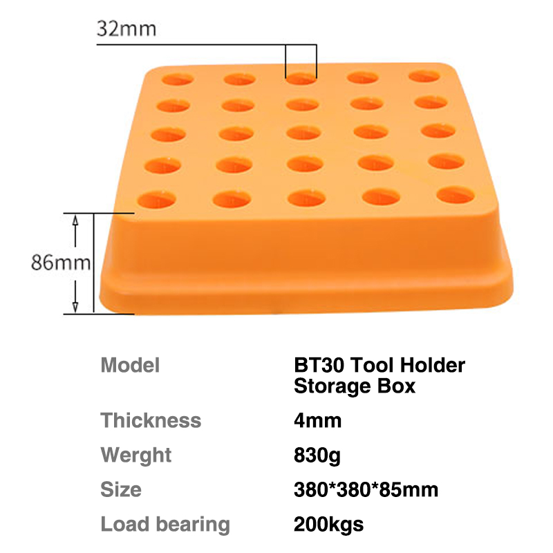 CNC machine tools BT40 tool holder storage box Hard plastic handle storage and finishing device
