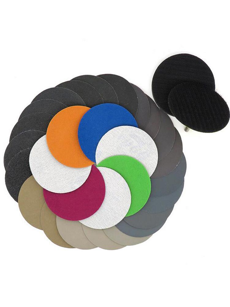 25PCS 3-inch 75MM Disc Flocking Sand Paper 1000 # 2000 # 3000 # 4000 # 5000 # Grit Wet Dry Use Sand Paper for Jade Car Polishing