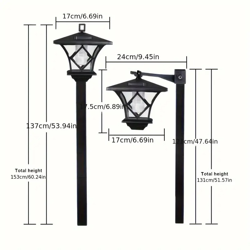 Udendørs solcelledrevne gadelamper , 1 led solcelledrevne havelamper, automatisk lyssensor, plastmaterialer, installationshardware inkluderet, halvplansmontering, kontaktstyring, til gårdsplads, pool, gårdsplads, bilbane