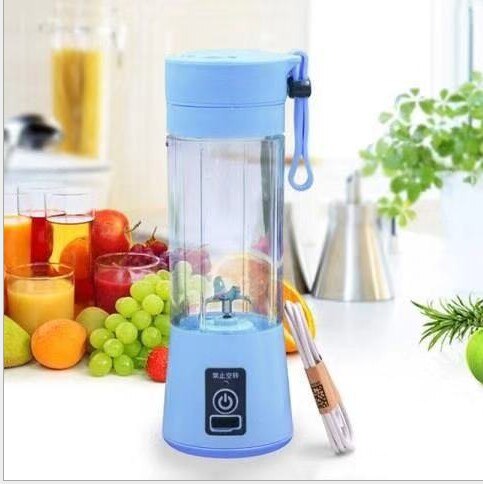 Bærbar blender, personlig størrelse eletric usb juicer kop, frugt, smoothie, babymad mixer, elektrisk frugt mixer: Blå