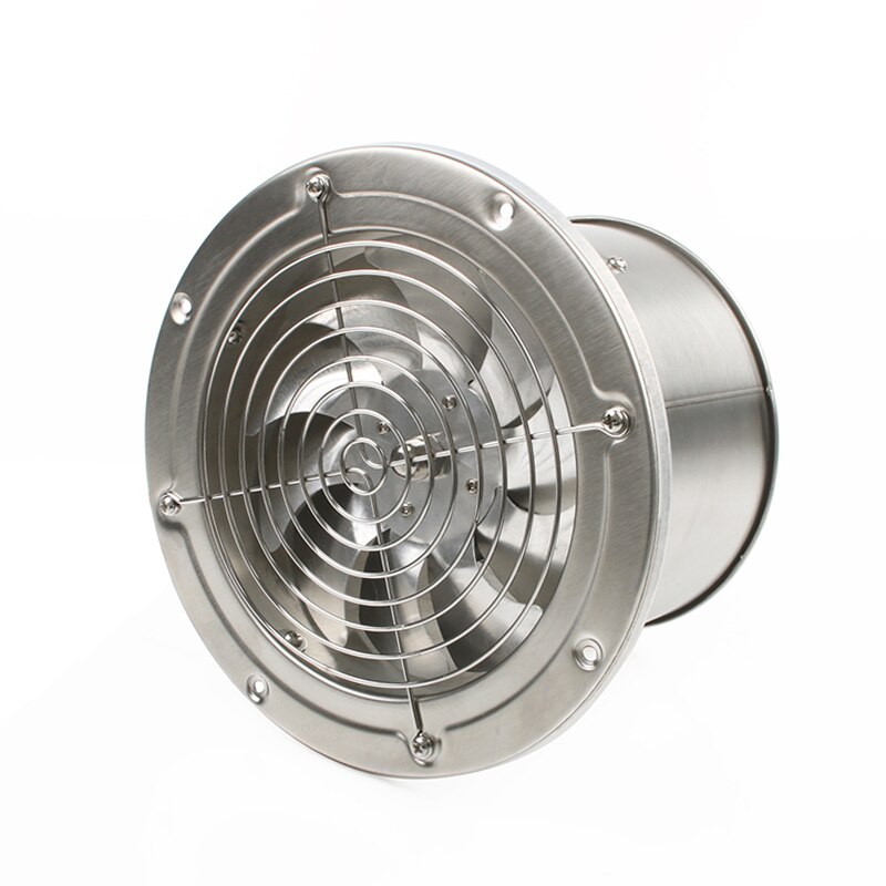 6 Inch Rvs Pijp Uitlaat Fan Booster 220V Wc Keuken Opknoping Muur Raam Duct Ventilator Lucht Ventilator Extractor blower: Round with cover