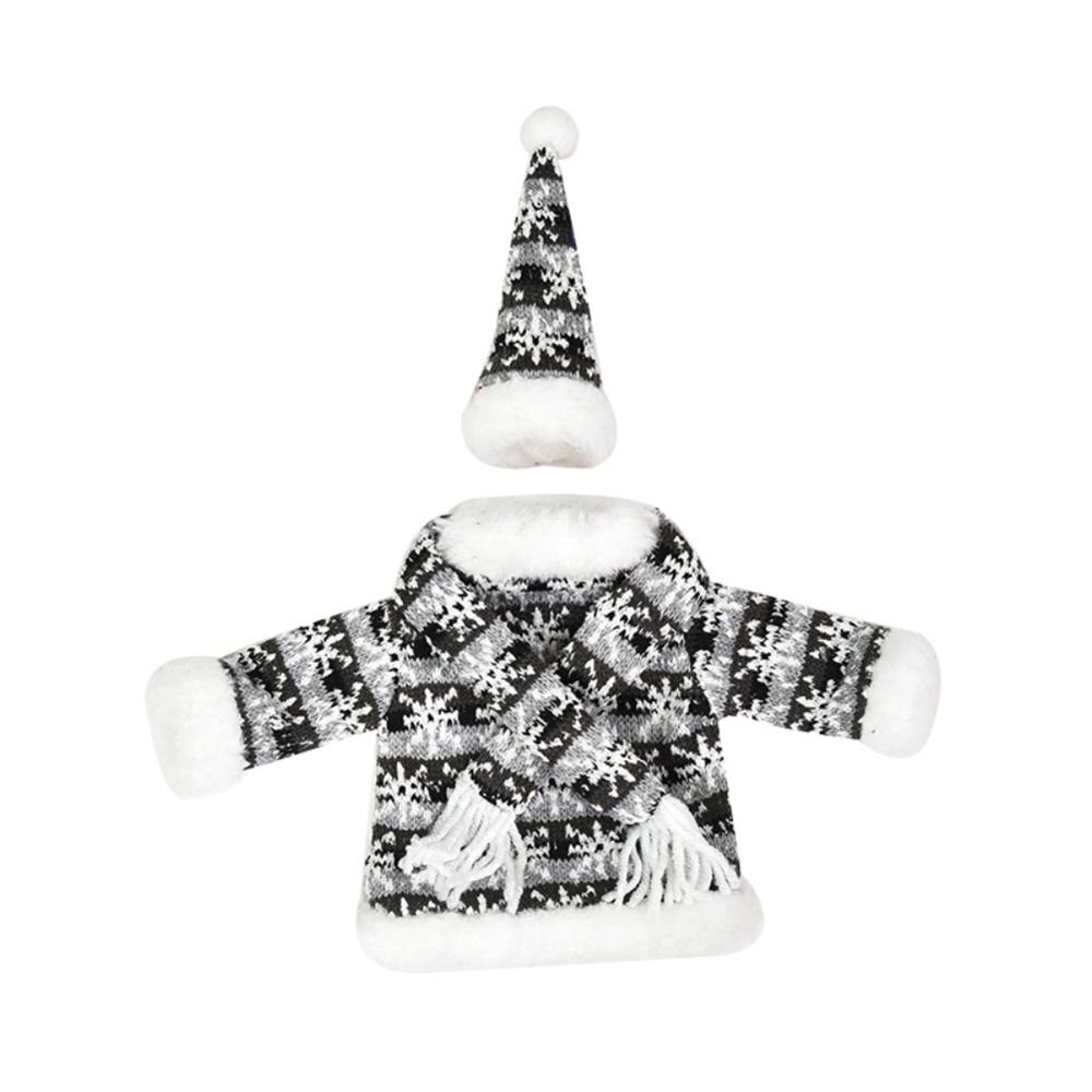 Copos de garrafa de vinho bonito camisola de malha capa de férias conjunto festa de natal festival jantar decorações de mesa: C