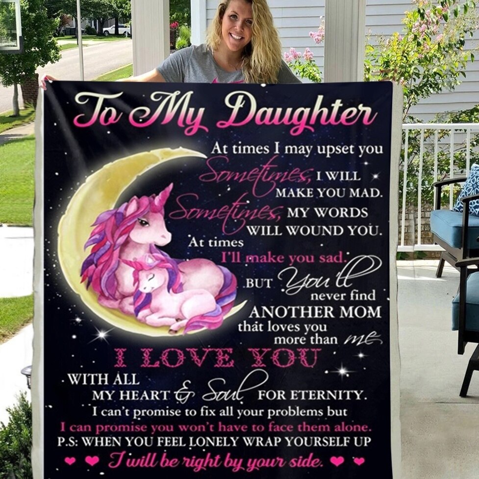 Om Mijn Dochter Op Keer Ik Kan Overstuur 3D Custom Fleece Foto Deken Fan Voor Dochter Kids Kinderen