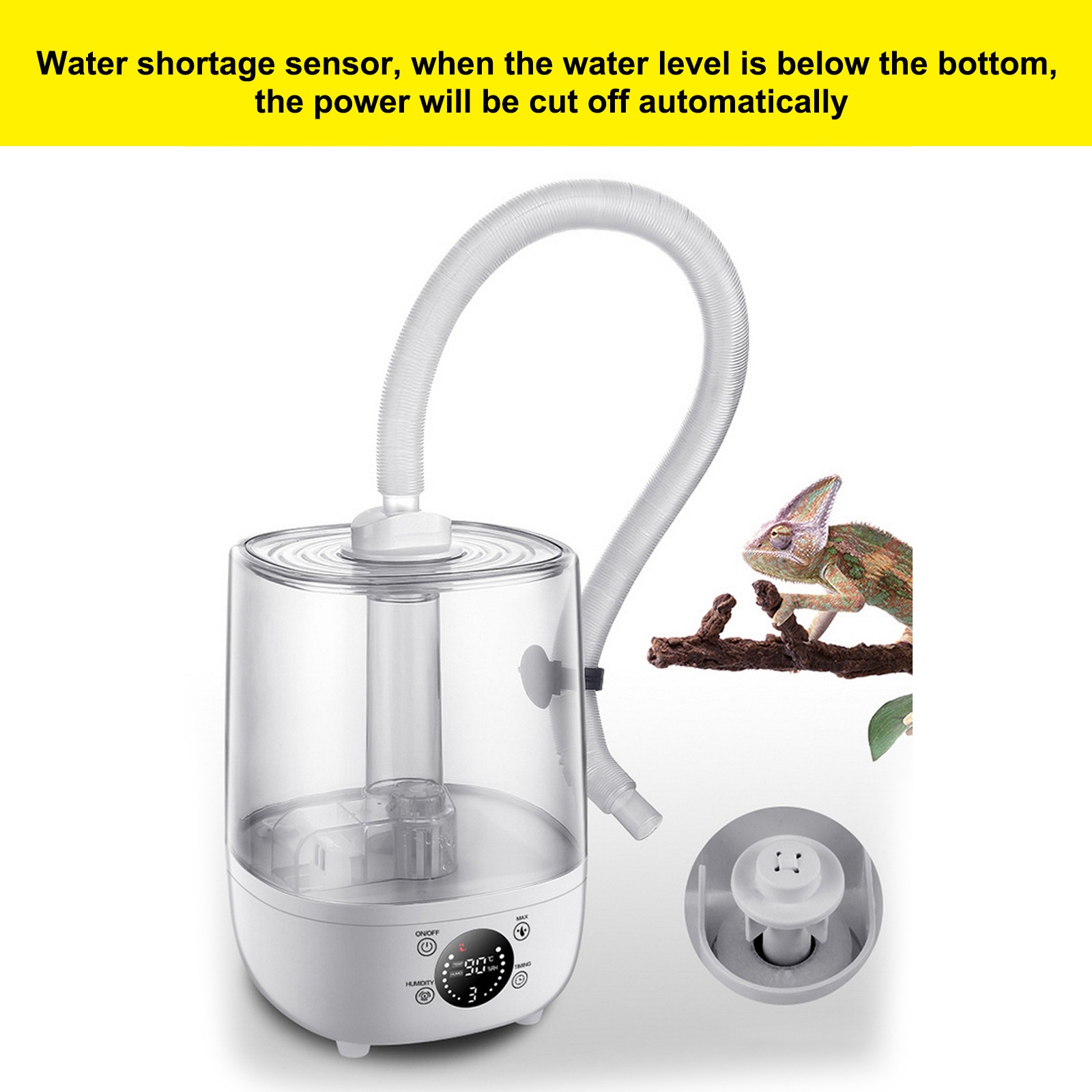 4L Reptiel Luchtbevochtiger Huisdier Mist Rookmachine Bevochtigen Verstuiver Water Tank Voor Hagedis Schildpad Amfibieën Terraria Met Slang