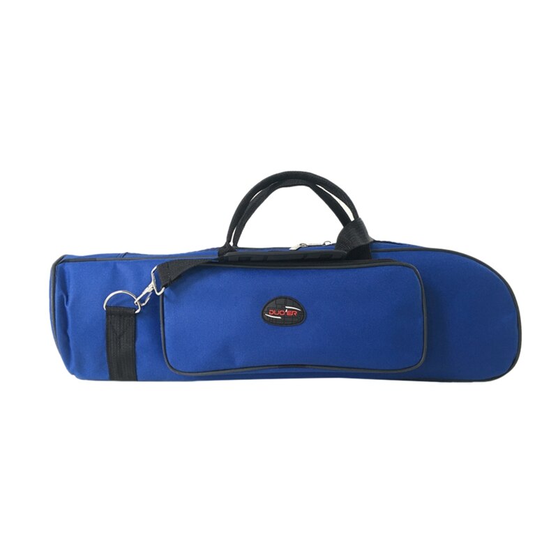 Duoer Draagbare Trompet Bag Case 8Mm Spons Zachte Gig Bag Duurzaam Dubbele Ritsen Met Verstelbare Schouderband: blue