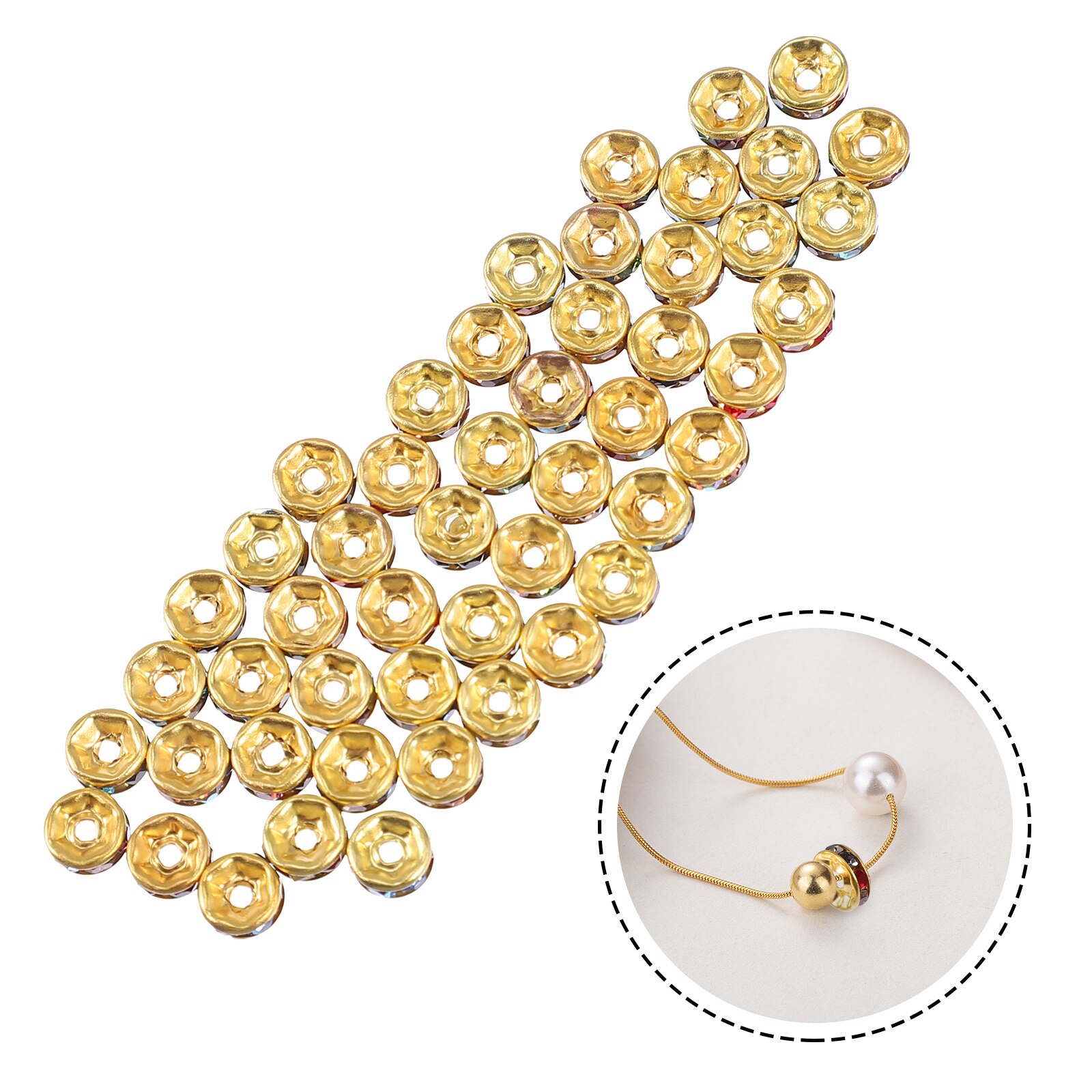 500 Pcs Round Spacer Beads DIY Necklace Loose Beads DIY Jewelry Accessories: Golden 6MM