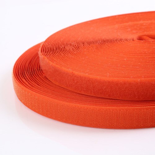Geen Zelfklevende Sluiting Tape Diy Polyester Nylon Haak Lus Haak Sluiting Tape Naaien Accessoires Geen Sterke Lijm 2Cm * 25Yards: Orange red