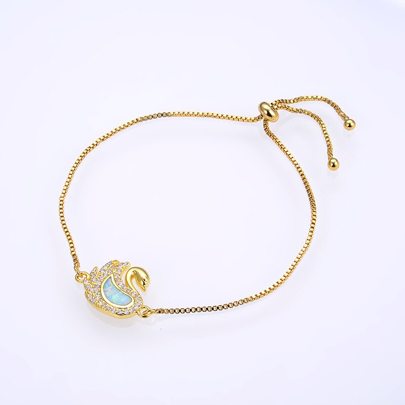 KAMAF-bracelet de cygne opale simple, à la , bijou de fête, couleur 4,: KK-DMB092-G-A2