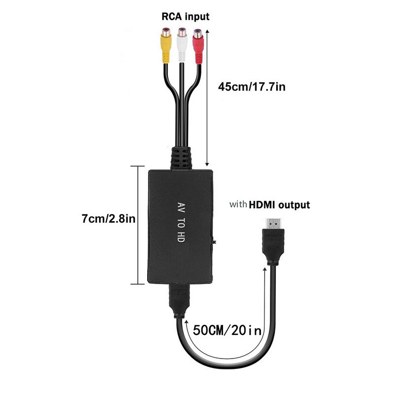 Rca Naar Hdmi-Compatibele Converter Uit Te Breiden Kabel Splitter Dvd-Speler Naar 1080P Hdtv Projector Monitor Draad Adapter Palntscsecam