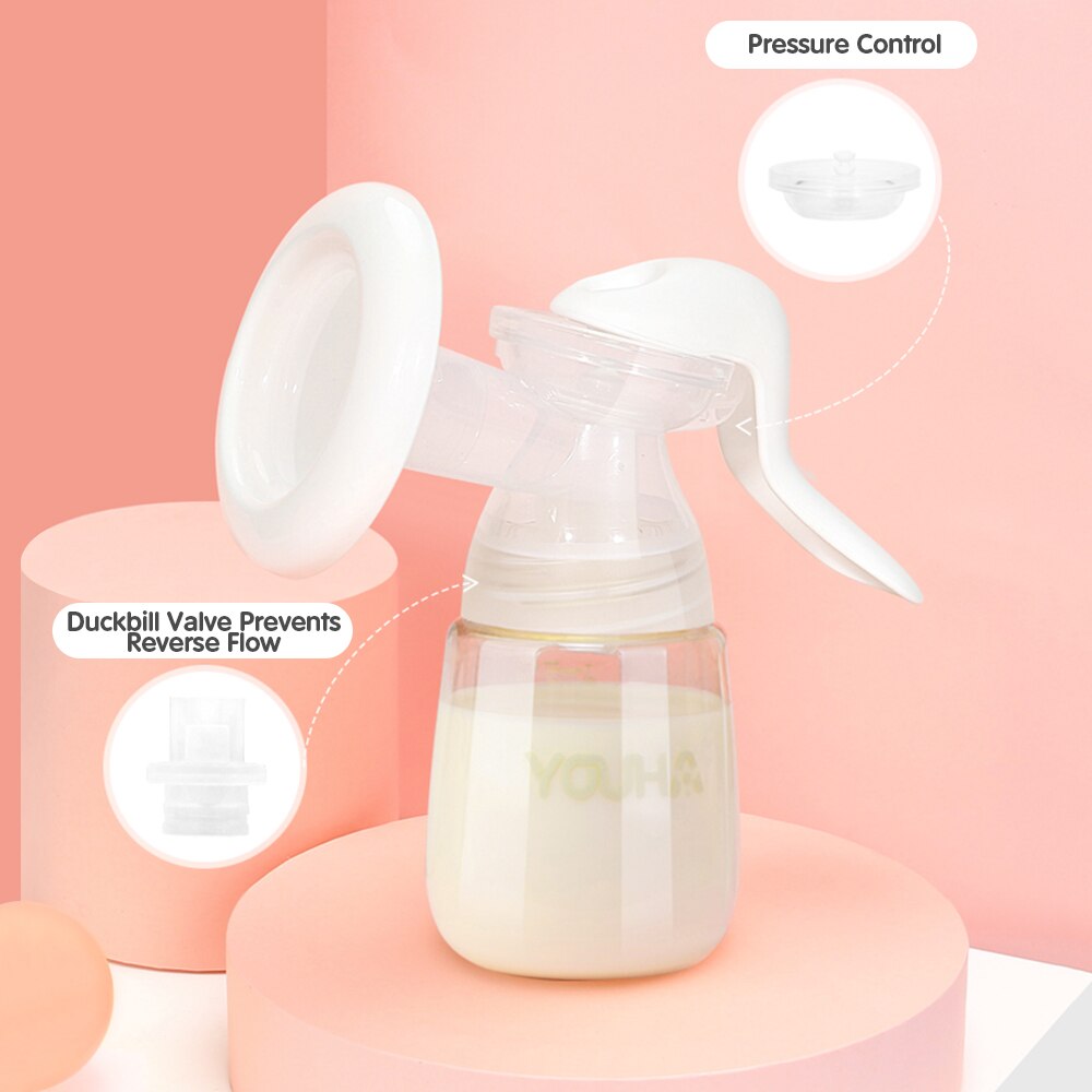 YOUHA Manuelle Brust Pumpe silikon Mit 210ml Breiten Mund Baby Fütterung Milch Flasche BPA FREI Postpartale Milch Hersteller Bebes accesorios