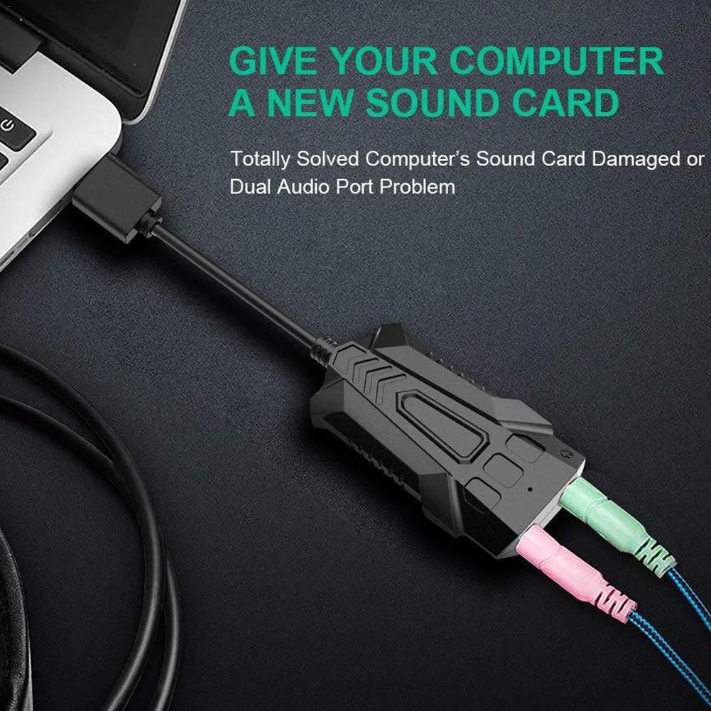 USB Sound Card External Desktop Computer Notebook For PS4 Audio Adapter Stereo Sound Card For Windows Mac Linux PC Laptop
