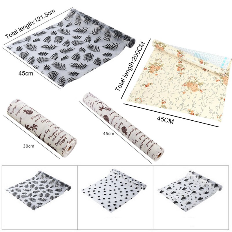 1 Roll drawer mat 45X122cm Oil-proof Moisture Kitchen Table Shelf Liner Waterproof Mats non slip waterproof closet placemat