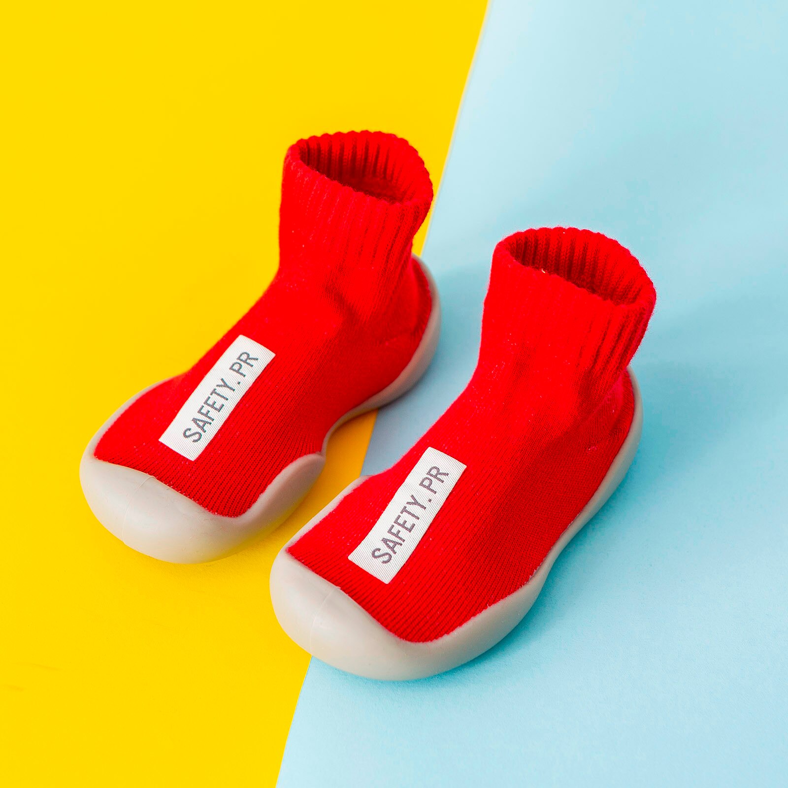 Calcetines elásticos con suela de goma para niño y niña, calcetín antideslizante para primeros pasos, para primavera y otoño