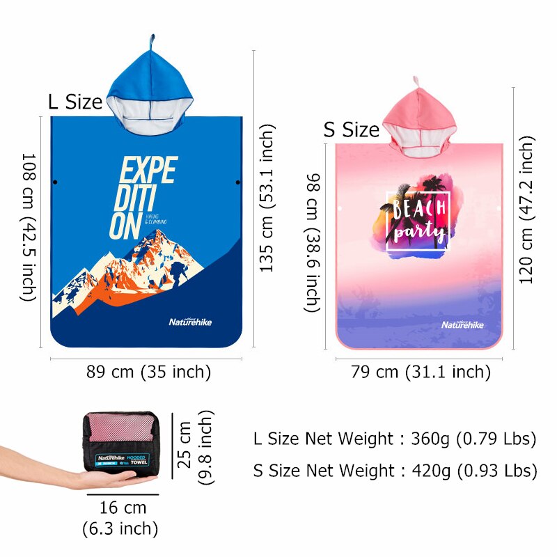 Naturehike Quick Dry Strand Handtuch Microfibe Schwimmen Handtuch Erwachsene Surf Poncho Handtuch Mit Kapuze Ändern Robe Poncho Bathrope Handtuch