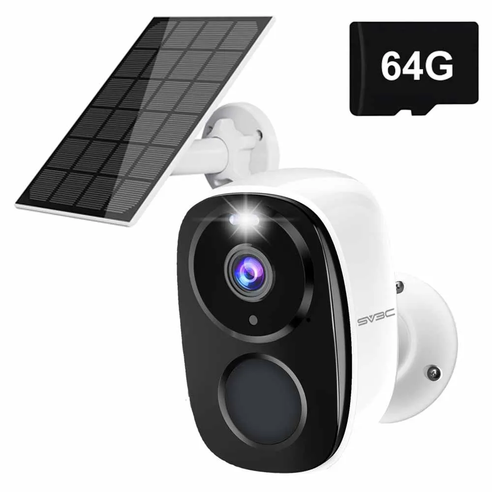 Draadloze Batterij Camera Wifi Buiten, Zonne-Energie Beveiliging Waterdicht Ip Cctv Indoor Ai Motion Detection Spotlight Sirene Alarm: Ivoor