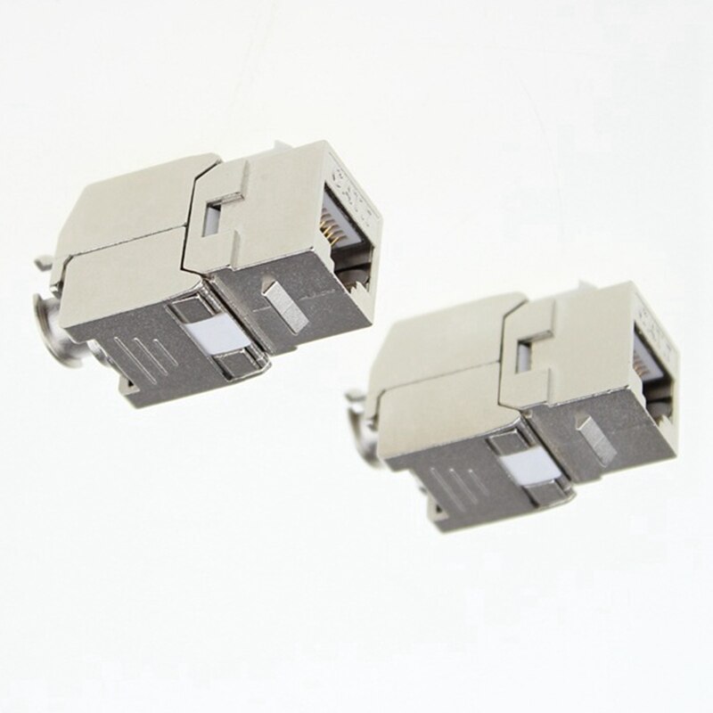 12 Pcs RJ45 Keystone Cat7 Cat6A Shielded FTP Zinc Alloy Module Network Keystone Jack Connector Adapter 10GB Network