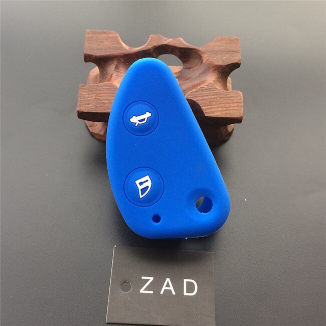 Zad capa protetora de chave de silicone, capa de borracha para alfa romeo 147 156 166 gt jtd ts dobrável, 3 botões chave remota: Azul