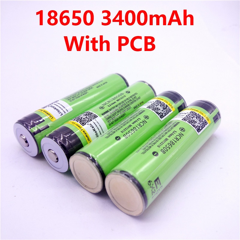 LiitoKala 18650 3400mAh batterij 3.7V Li-Ion Rechargebale batterij PCB Beschermd NCR18650B 18650 3400