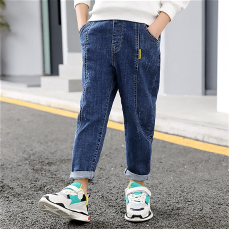 Drenge jeans denim bukser børn casual jeans cowboy lange bukser elastisk talje børn casual bukser drenge jeans bukser tøj