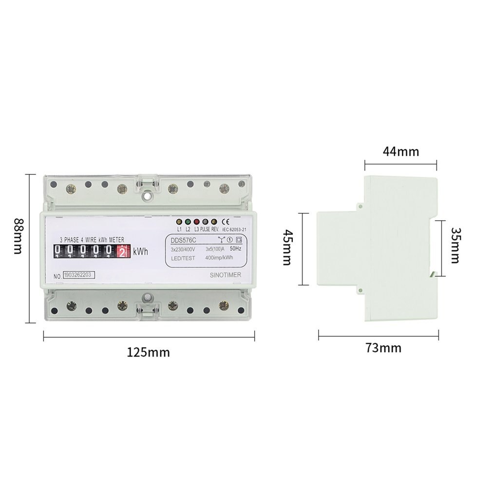 SINOTIMER DDS576C trifásico 7P 4 cables, contador de energía analógico, Monitor de potencia de simulación, carril DIN con salida de pulso