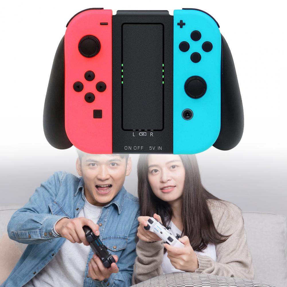 Handle Charger Non-slip Curved Palm ABS Portable Charging Grip for Nintendo