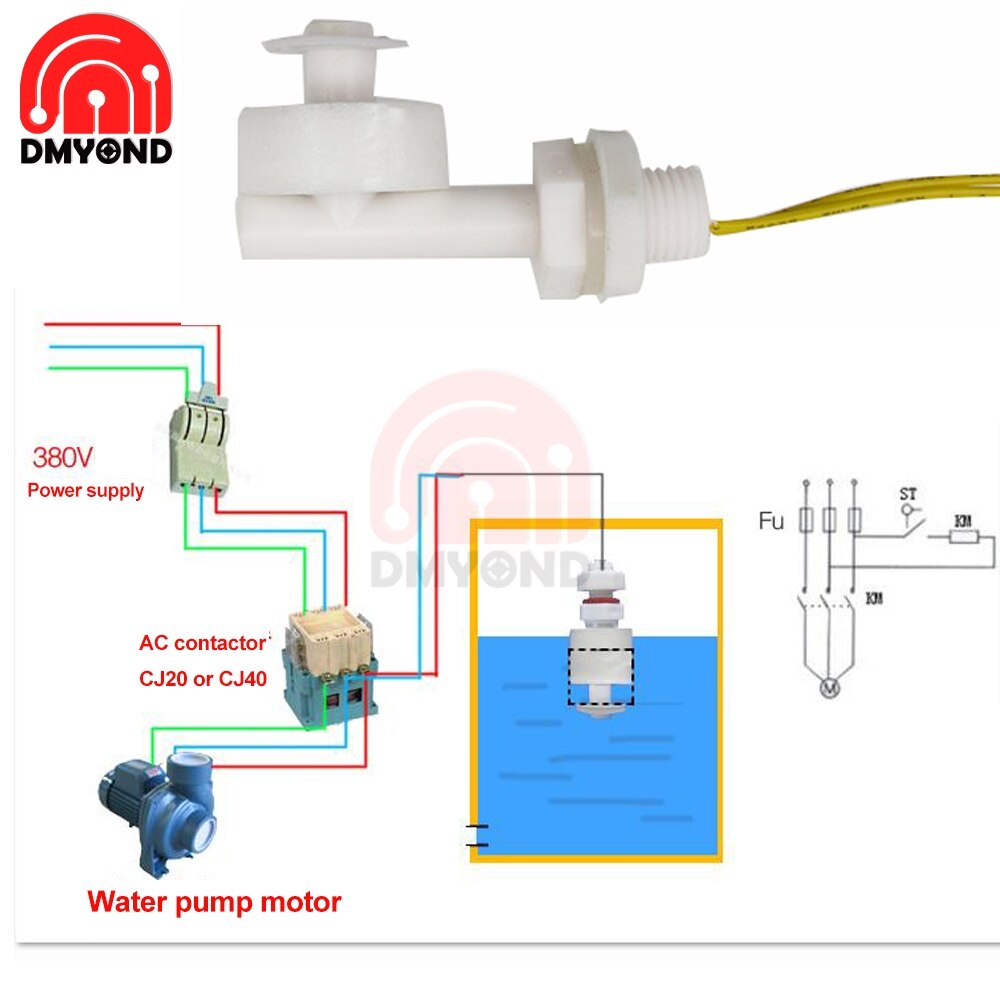 Side Mounted Water Level Float Switch Floating Ball Switch Liquid Water Sensor Horizontal Float Switch Down for Water Heater