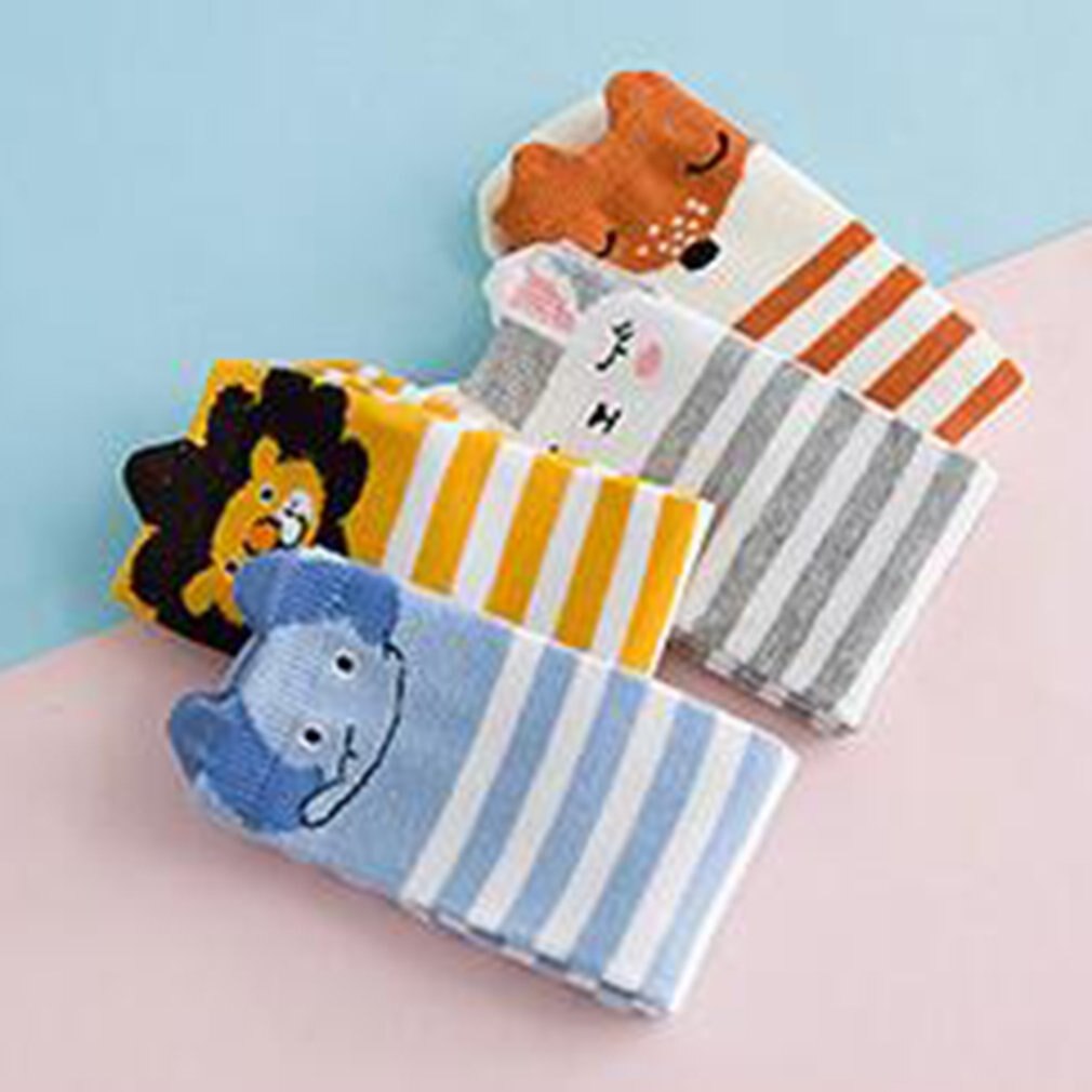 Chaussettes de dessin animé en renard lapin | 1 paire, chaussettes pour enfants, chaussettes au genou, fille, garçon, bébé Animal, bébé doux, chaussettes rayées, longues, 0-3ans, modèle