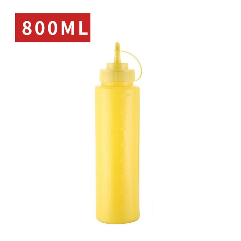 Condiment Squeeze Bottles ,For Ketchup Mustard Mayo Sauces Olive Oil Bottles Kitchen with On Cap Lids Ketchup Mustard bottle: 800ml yellow