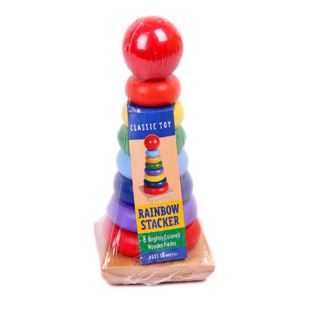 Beautifully Presented Wooden Toy With Classic Learning Activity Rainbow Stacker Superior Craftsmanship Solid Wood Base