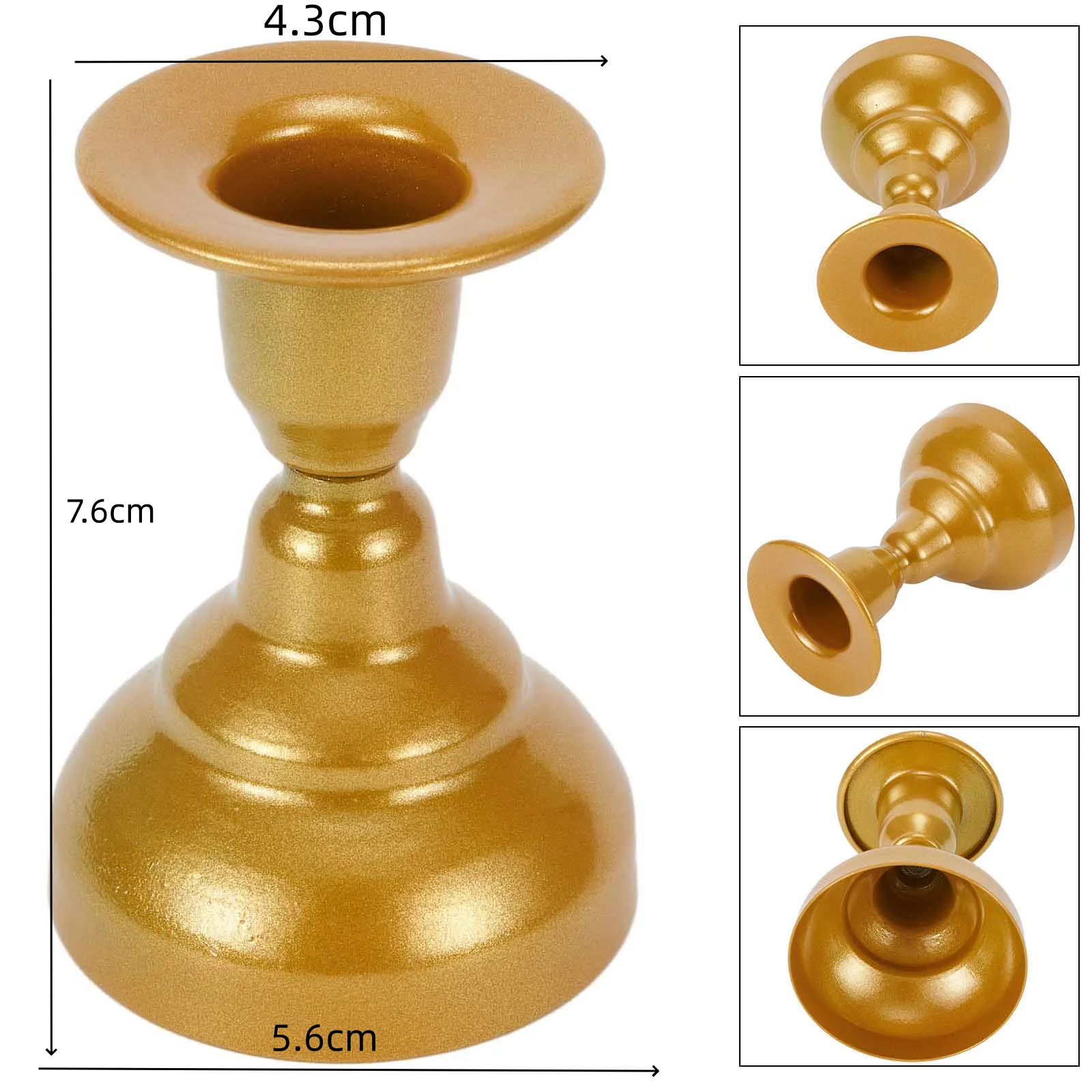 1pcs Candle Holder Desktop Candlestick Adornment Metal Candlestick Taper Candle Holder With Handle Home Wedding Decorations: Burgundy