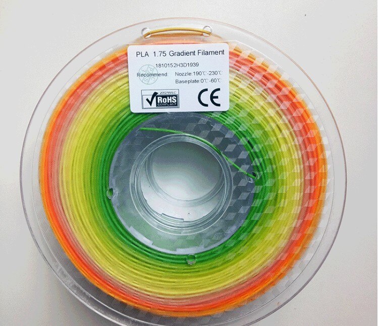 PLA Kleur Veranderende Regenboog 3D Afdrukken Materiaal Multicolor 3D Printer Gloeidraad 1.75mm 1 kg Spool Kleur Willekeurige Levering