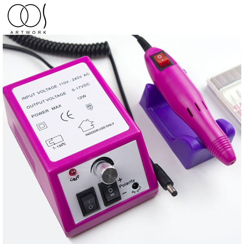 Conjunto eléctrico de manicura , accesorios, lima de uñas, máquina de manicura eléctrica, lima de uñas, herramienta para salones de manicura: Borgoña