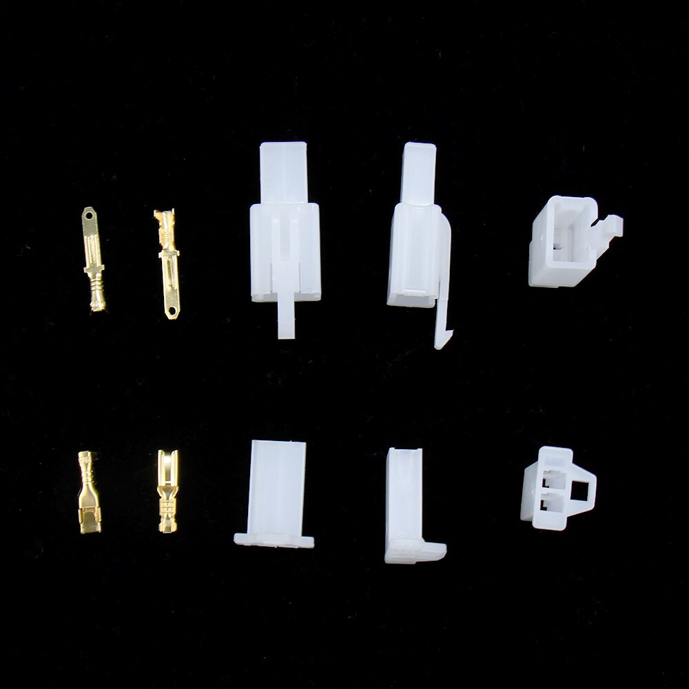 Conectores eléctricos automáticos macho y hembra de 2 pines, terminales de cable eléctrico de Metal no aislados, Kit de crimpado para automóviles, cableado de motocicletas