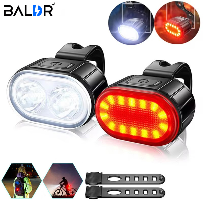 Cykel baglygte forlygte vandtæt cykel led advarselslys mountainbike lysende lampe nat ridning udstyr cykellys