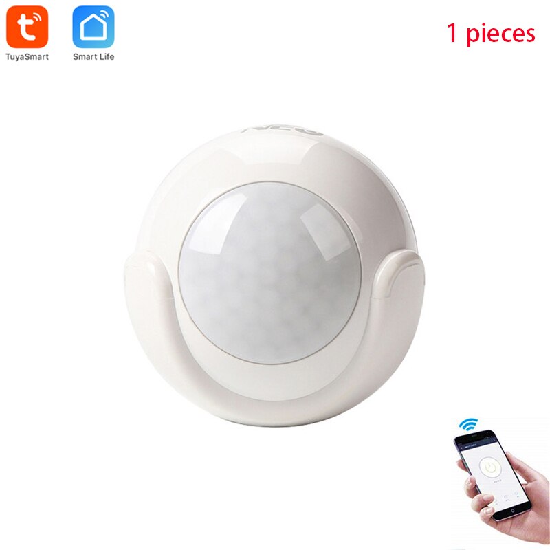 Smart trådløs 2.4 ghz wifi pir bevægelsesdetektion sensor, tuya smart life gratis app kompatibel ios &amp; android, ingen hub påkrævet: 1 stk