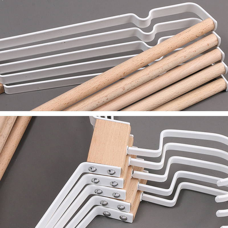 3 stuks Retro Metaal Houten Hanger Garderobe Brede Schouder Antislip Kleerhangers Huishoudelijke Jas Broek Past Droogrek Organizer