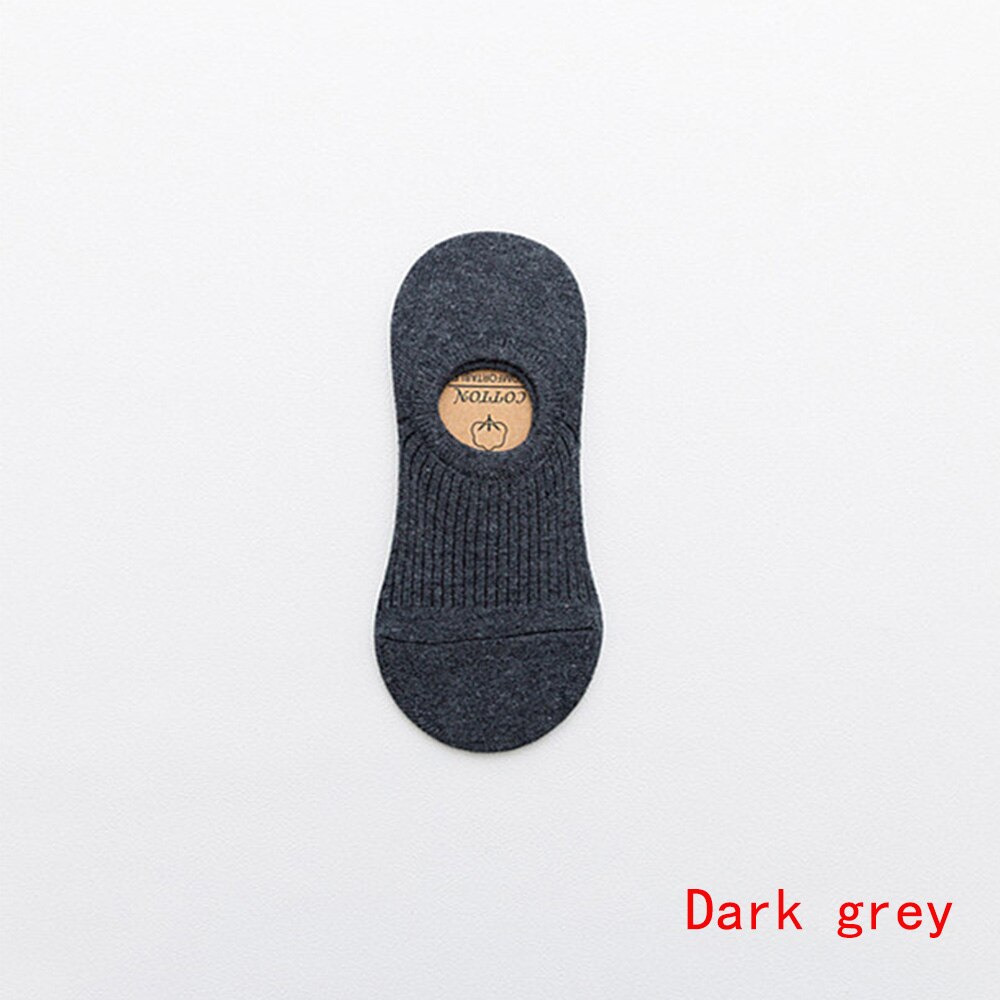 1 Pair Soft Women Socks Solid Color Shallow Mouth Breathable Comfortable Socks Women Cotton Non Slip Boat Cotton Socks: dark grey