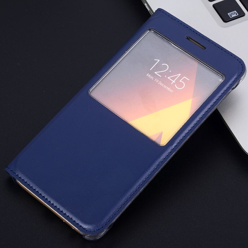 FDCWTS Flip Cover Leather Case For Samsung Galaxy A3 A310 A310F A3 A320F Phone Case Luxury View Shell Holster Sleeve: for A3 2016 / Blue