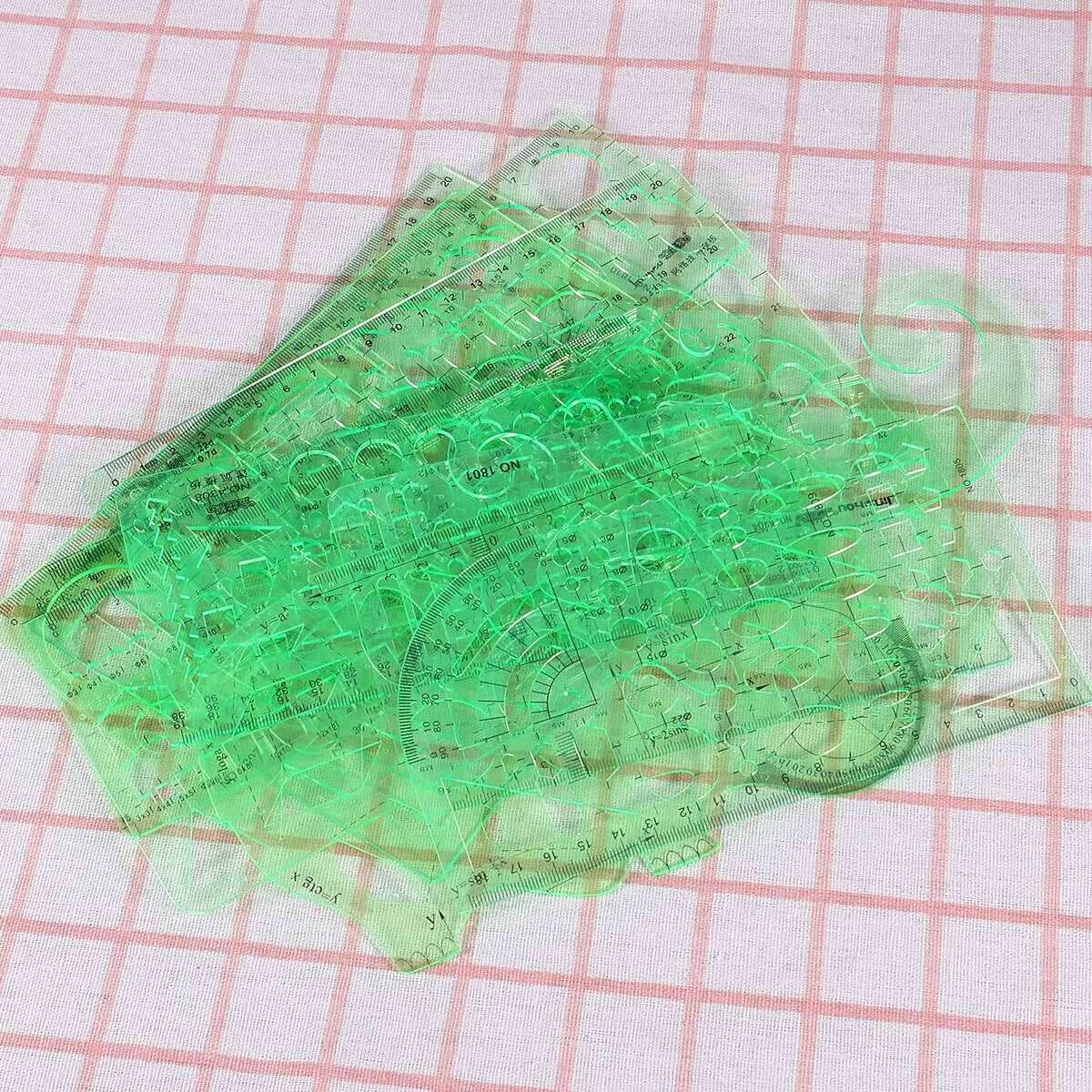 Gabarit de Plan de maison extensible Transparent | Vert, règles géométriques, modèles de dessins de coffrage de construction pour école de bureau