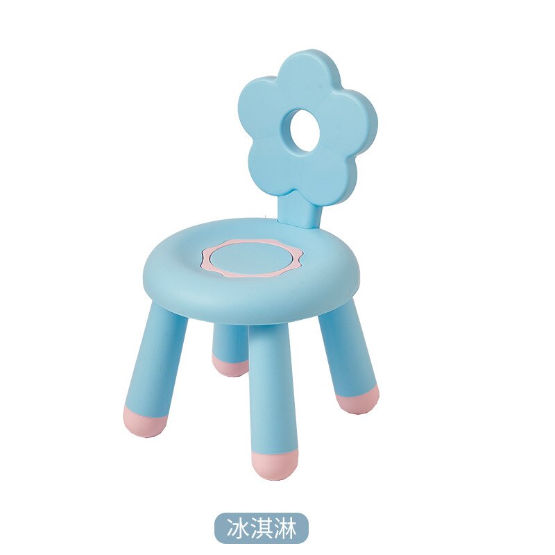 Kids Stool round Small Stool Cute Backrest Children's Footboard Baby ​Girls Boys Chair Sun Flower Plastic Thickened: 1